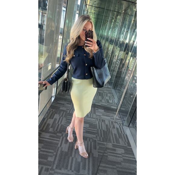 JASON WU Women's Light Yellow Ribbed Knit Sleeveless Form-Fitting Dress Size XS - Picture 16 of 16